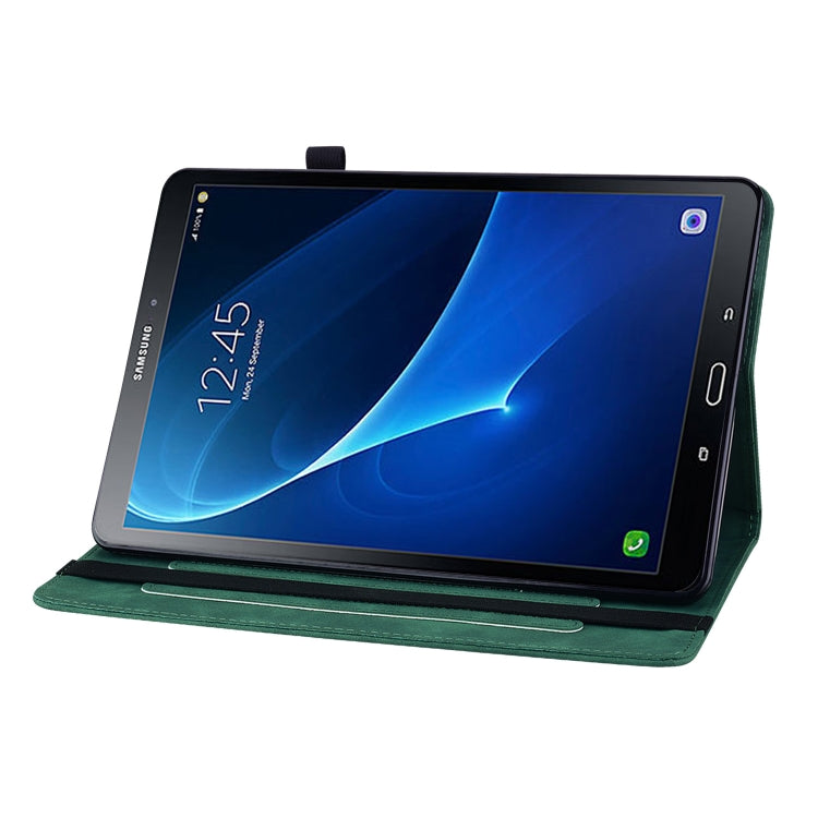 For Samsung Galaxy Tab A 10.1 2016/T580/T585 Skin Feel Solid Color Zipper Leather Tablet Case(Green) by bashfashion