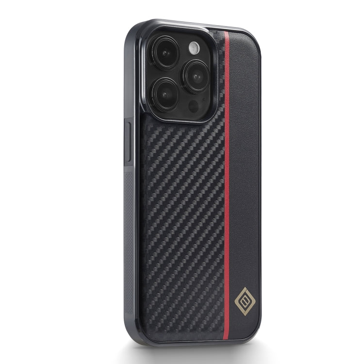 For iPhone 14 Pro LC.IMEEKE 3 in 1 Carbon Fiber Texture Shockproof Phone Case(Black) by LC.IMEEKE