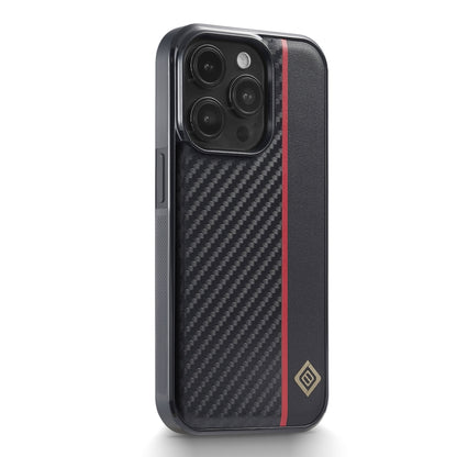 For iPhone 14 Pro LC.IMEEKE 3 in 1 Carbon Fiber Texture Shockproof Phone Case(Black) by LC.IMEEKE