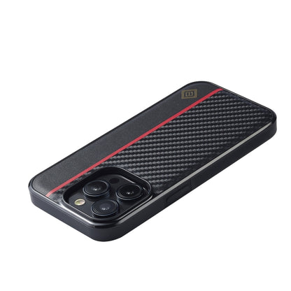 For iPhone 14 Pro LC.IMEEKE 3 in 1 Carbon Fiber Texture Shockproof Phone Case(Black) by LC.IMEEKE