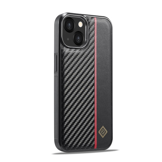For iPhone 14 Plus LC.IMEEKE 3 in 1 Carbon Fiber Texture Shockproof Phone Case(Black) by LC.IMEEKE