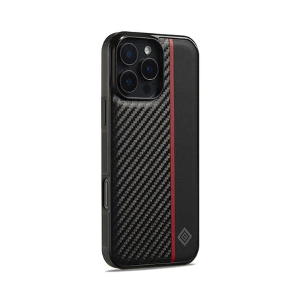 For iPhone 16 Pro Max LC.IMEEKE 3 in 1 Carbon Fiber Texture Shockproof Phone Case(Black) by LC.IMEEKE