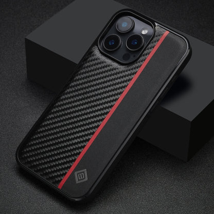 For iPhone 16 Pro LC.IMEEKE 3 in 1 Carbon Fiber Texture Shockproof Phone Case(Black) by LC.IMEEKE