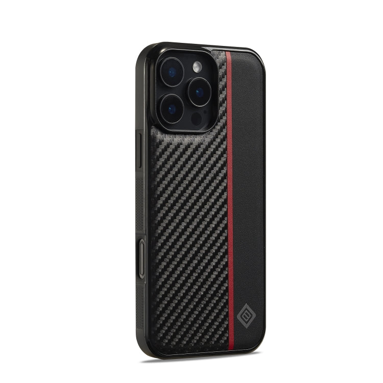 For iPhone 16 Pro LC.IMEEKE 3 in 1 Carbon Fiber Texture Shockproof Phone Case(Black) by LC.IMEEKE