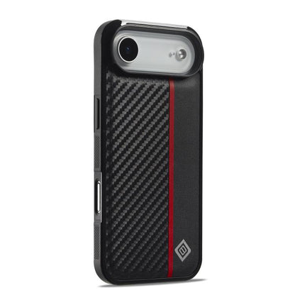 For iPhone Air LC.IMEEKE 3 in 1 Carbon Fiber Texture Shockproof Phone Case(Black) by LC.IMEEKE