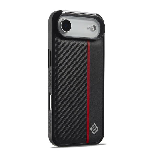 For iPhone Air LC.IMEEKE 3 in 1 Carbon Fiber Texture Shockproof Phone Case(Black) by LC.IMEEKE