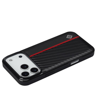 For iPhone 17 Pro LC.IMEEKE 3 in 1 Carbon Fiber Texture Shockproof Phone Case(Black) by LC.IMEEKE