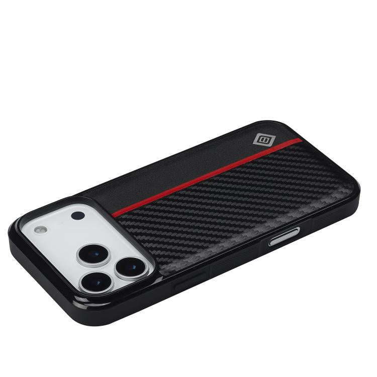 For iPhone 17 Pro Max LC.IMEEKE 3 in 1 Carbon Fiber Texture Shockproof Phone Case(Black) by LC.IMEEKE