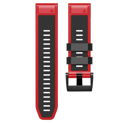 For Garmin Fenix 7 Pro 22mm Screw Buckle Diamond Texture Two Color Silicone Watch Band(Black+Red) by bashfashion