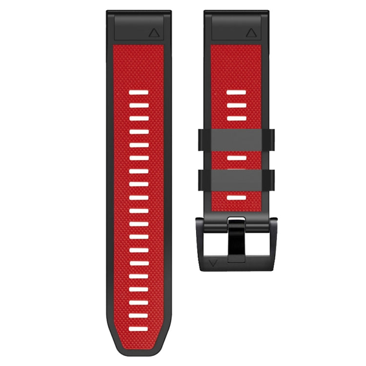 For Garmin Fenix 7 Pro 22mm Screw Buckle Diamond Texture Two Color Silicone Watch Band(Red+Black) by bashfashion