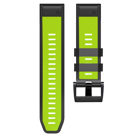 For Garmin Fenix 7 Pro 22mm Screw Buckle Diamond Texture Two Color Silicone Watch Band(Lime Green+Black) by bashfashion