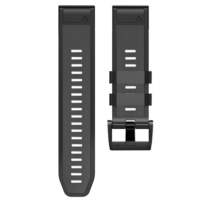 For Garmin Fenix 7 Pro 22mm Screw Buckle Diamond Texture Two Color Silicone Watch Band(Black) by bashfashion