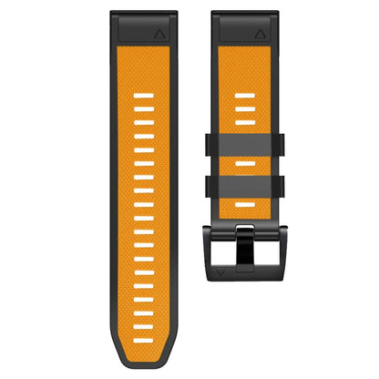 For Garmin Fenix 7 Pro 26mm Screw Buckle Diamond Texture Two Color Silicone Watch Band(Orange+Black) by bashfashion