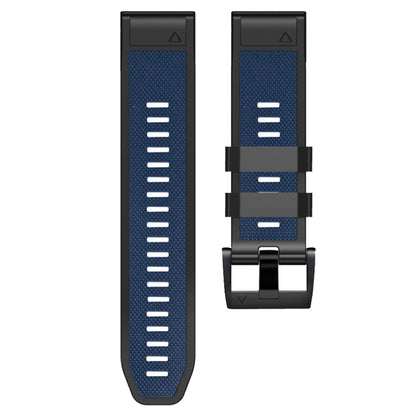 For Garmin Fenix 7 Pro 26mm Screw Buckle Diamond Texture Two Color Silicone Watch Band(Dark Blue+Black) by bashfashion