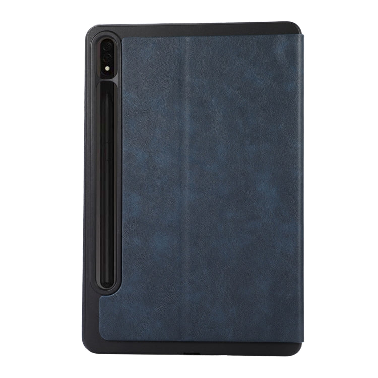 For Samsung Galaxy Tab S10 FE / S9 FE / S9 TPU Flip Tablet Protective Leather Case(Dark Blue) by bashfashion