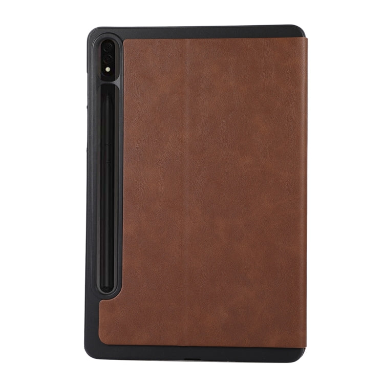 For Samsung Galaxy Tab S10 FE / S9 FE / S9 TPU Flip Tablet Protective Leather Case(Brown) by bashfashion