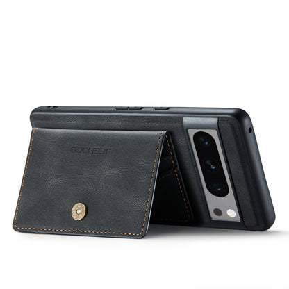 For Google Pixel 8 Pro JEEHOOD Retro Magnetic Detachable Wallet Phone Case(Black) by JEEHOOD