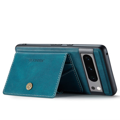 For Google Pixel 8 Pro JEEHOOD Retro Magnetic Detachable Wallet Phone Case(Blue) by JEEHOOD