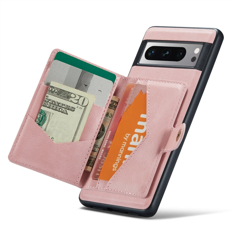 For Google Pixel 8 Pro JEEHOOD Retro Magnetic Detachable Wallet Phone Case(Pink) by JEEHOOD