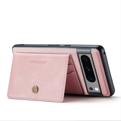 For Google Pixel 8 Pro JEEHOOD Retro Magnetic Detachable Wallet Phone Case(Pink) by JEEHOOD