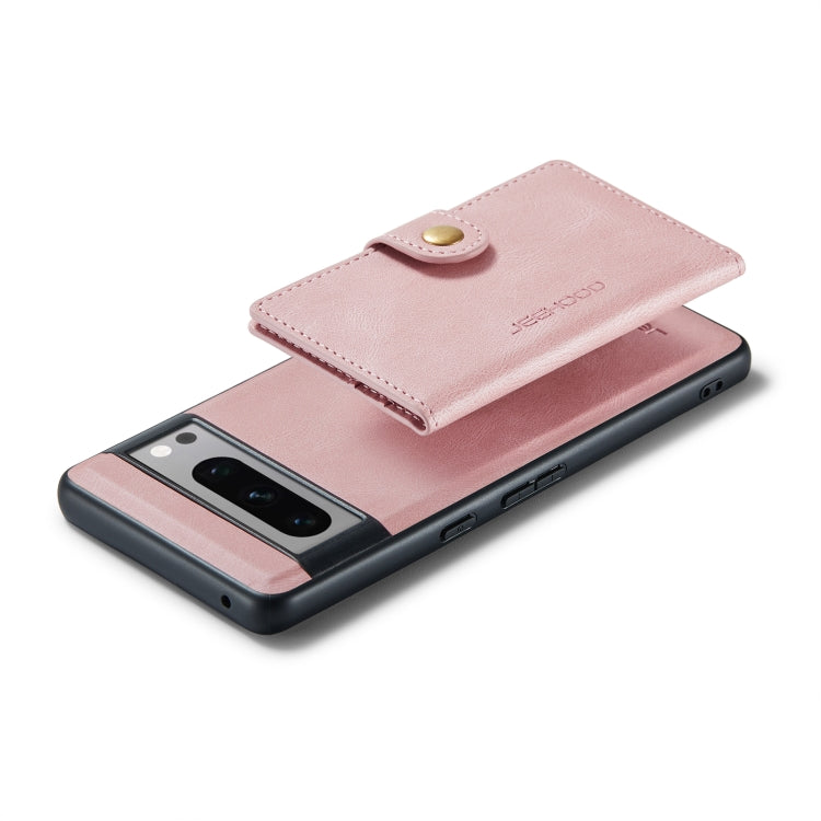 For Google Pixel 8 Pro JEEHOOD Retro Magnetic Detachable Wallet Phone Case(Pink) by JEEHOOD
