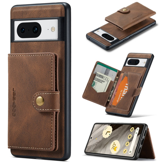For Google Pixel 8 JEEHOOD Retro Magnetic Detachable Wallet Phone Case(Brown) by JEEHOOD