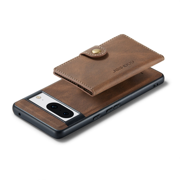 For Google Pixel 8 JEEHOOD Retro Magnetic Detachable Wallet Phone Case(Brown) by JEEHOOD