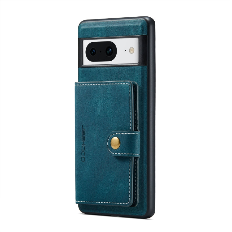For Google Pixel 8 JEEHOOD Retro Magnetic Detachable Wallet Phone Case(Blue) by JEEHOOD