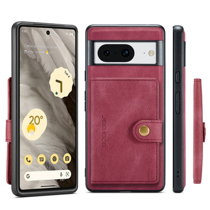 For Google Pixel 8 JEEHOOD Retro Magnetic Detachable Wallet Phone Case(Red) by JEEHOOD