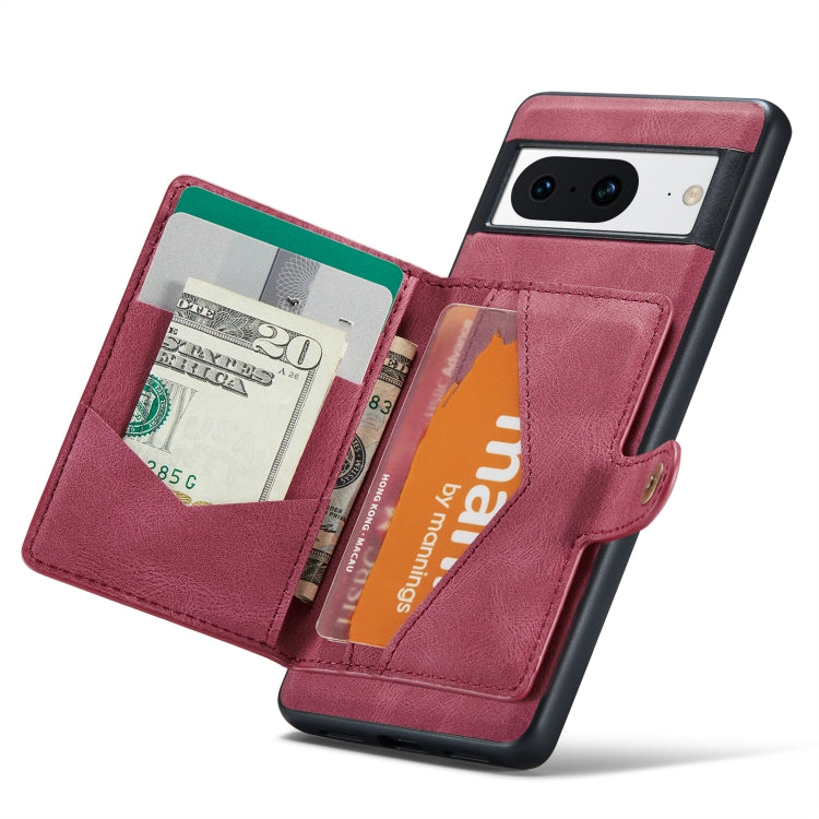 For Google Pixel 8 JEEHOOD Retro Magnetic Detachable Wallet Phone Case(Red) by JEEHOOD