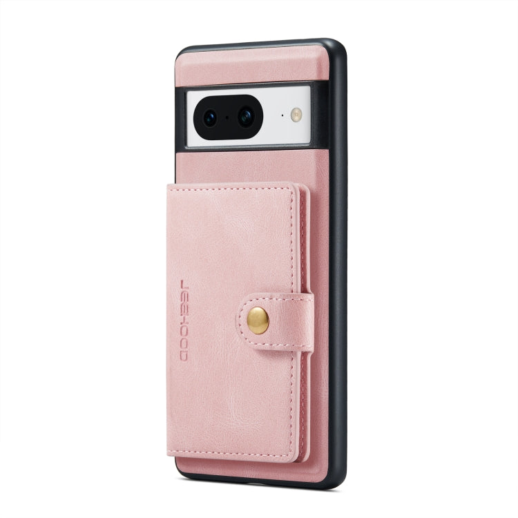 For Google Pixel 8 JEEHOOD Retro Magnetic Detachable Wallet Phone Case(Pink) by JEEHOOD