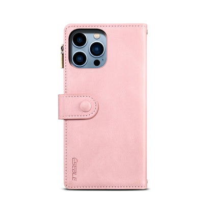 For iPhone 15 Pro Max ESEBLE Retro Frosted RFID Flip Leather Phone Case(Rose Gold) by ESEBLE