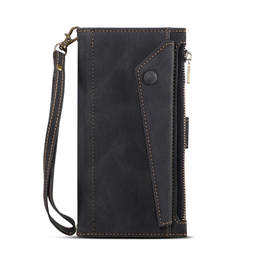 For iPhone 15 Plus ESEBLE Retro Frosted RFID Flip Leather Phone Case(Black) by ESEBLE