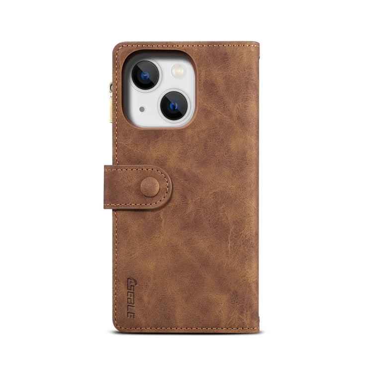 For iPhone 15 Plus ESEBLE Retro Frosted RFID Flip Leather Phone Case(Brown) by ESEBLE