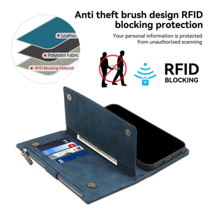 For iPhone 15 Plus ESEBLE Retro Frosted RFID Flip Leather Phone Case(Dark Green) by ESEBLE