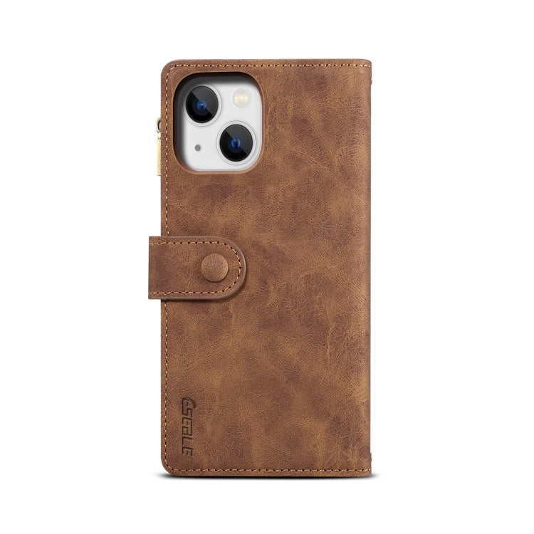 For iPhone 15 ESEBLE Retro Frosted RFID Flip Leather Phone Case(Brown) by ESEBLE