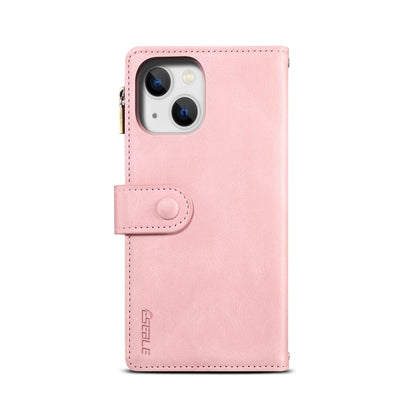 For iPhone 15 ESEBLE Retro Frosted RFID Flip Leather Phone Case(Rose Gold) by ESEBLE