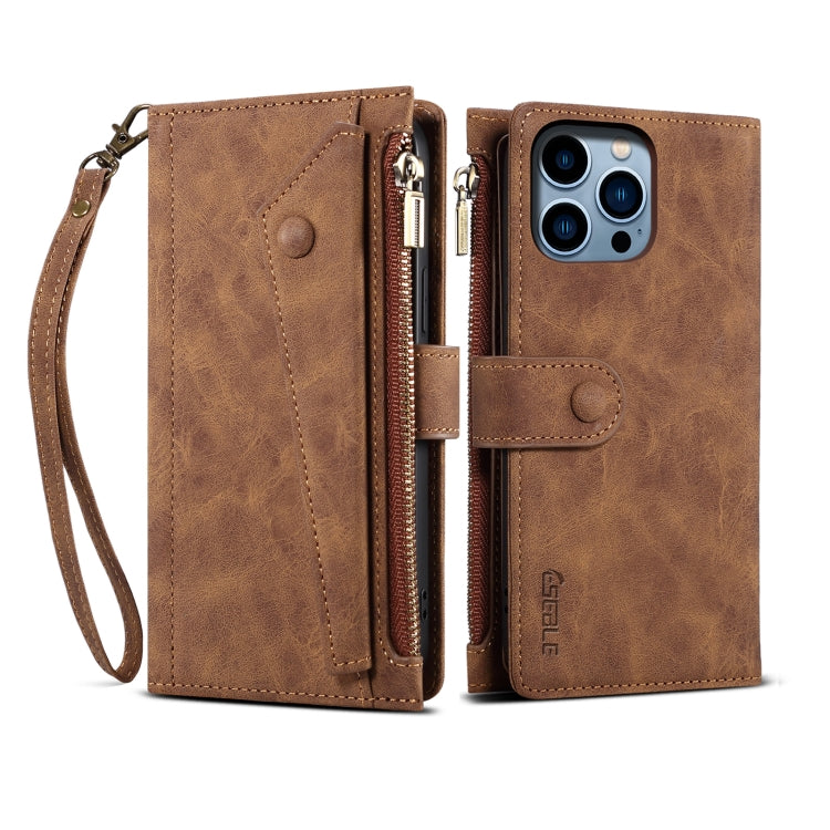 For iPhone 16 Pro Max ESEBLE Retro Frosted RFID Flip Leather Phone Case(Brown) by ESEBLE