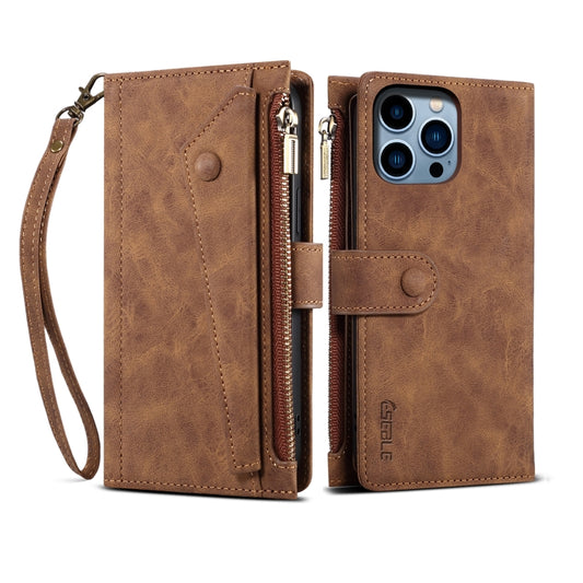 For iPhone 16 Pro Max ESEBLE Retro Frosted RFID Flip Leather Phone Case(Brown) by ESEBLE