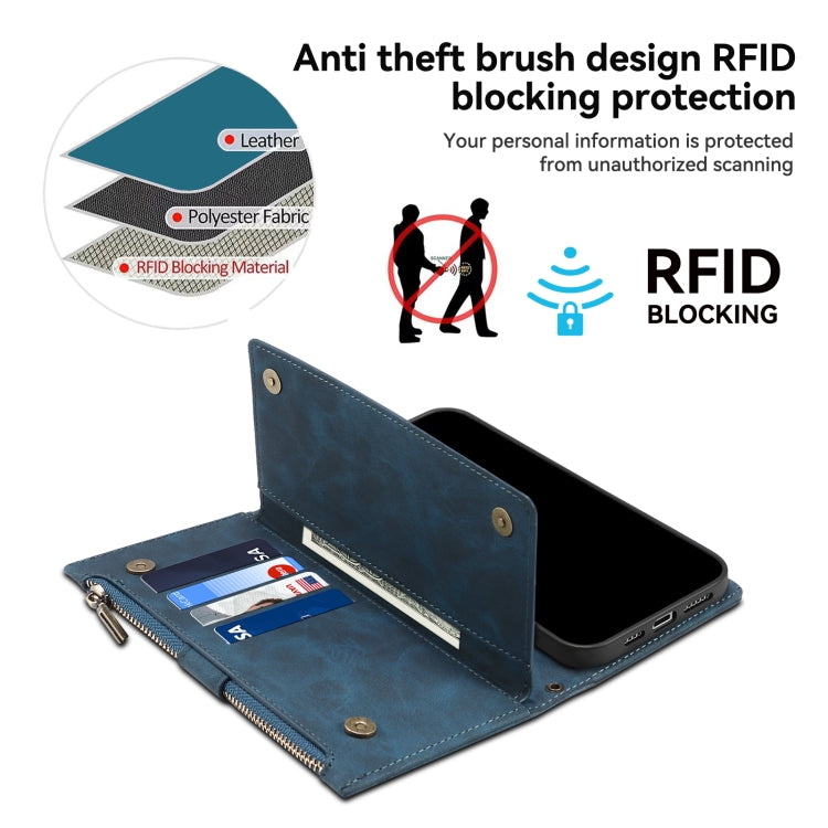 For iPhone 16 Pro Max ESEBLE Retro Frosted RFID Flip Leather Phone Case(Dark Green) by ESEBLE