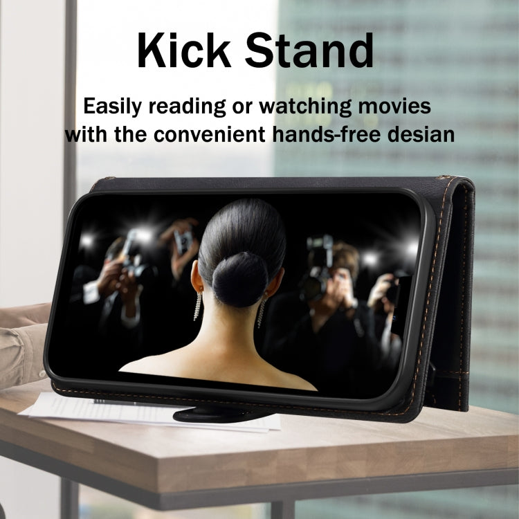 For iPhone 16 Pro ESEBLE Retro Frosted RFID Flip Leather Phone Case(Black) by ESEBLE