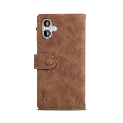 For iPhone 16 ESEBLE Retro Frosted RFID Flip Leather Phone Case(Brown) by ESEBLE