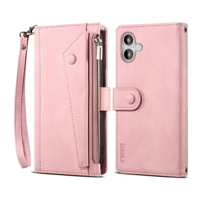 For iPhone 16 ESEBLE Retro Frosted RFID Flip Leather Phone Case(Rose Gold) by ESEBLE