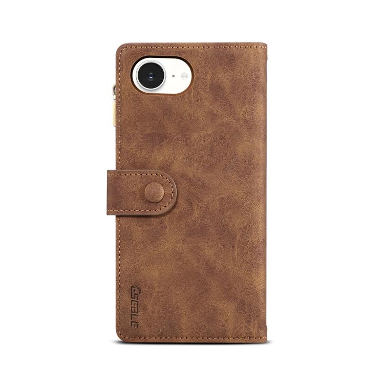 For iPhone 16e ESEBLE Retro Frosted RFID Flip Leather Phone Case(Brown) by ESEBLE