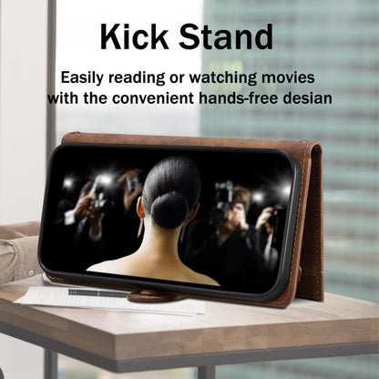 For iPhone 16e ESEBLE Retro Frosted RFID Flip Leather Phone Case(Brown) by ESEBLE