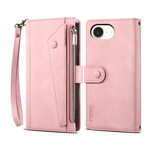 For iPhone 16e ESEBLE Retro Frosted RFID Flip Leather Phone Case(Rose Gold) by ESEBLE