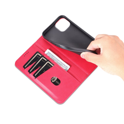 For iPhone 15 Plus AZNS Magnetic Calf Texture Leather Phone Case(Red) by AZNS