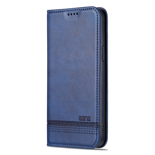 For iPhone 15 AZNS Magnetic Calf Texture Leather Phone Case(Dark Blu) by AZNS