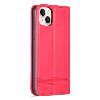 For iPhone 15 AZNS Magnetic Calf Texture Leather Phone Case(Red) by AZNS