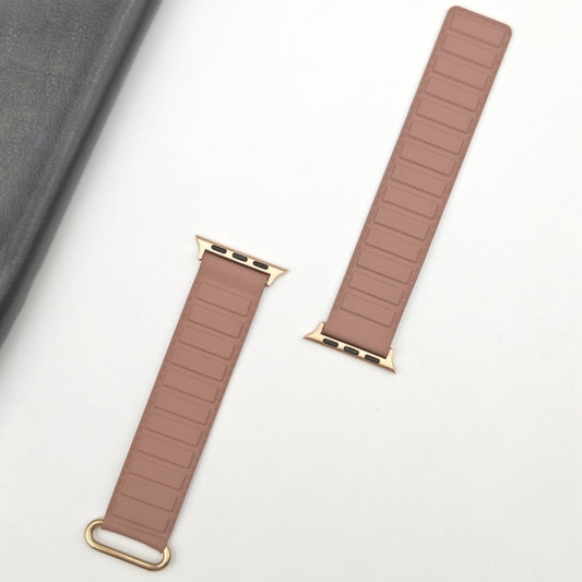 For Apple Watch Ultra 2 49mm Reverse Buckle Magnetic Silicone Watch Band(Rose Buckle Rouge) by bashfashion